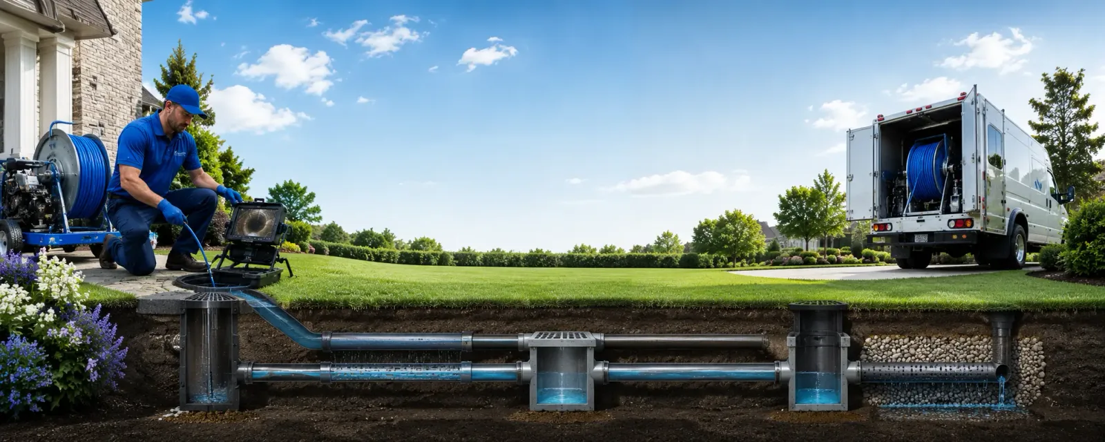 Outdoor drain cleaning information for New Bloomington, OH